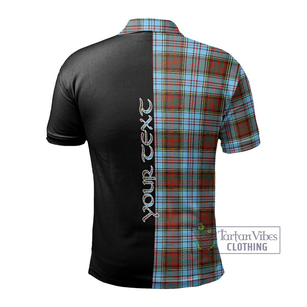 Anderson Ancient Tartan Polo Shirt with Family Crest and Half Of Me Style - Tartanvibesclothing Shop