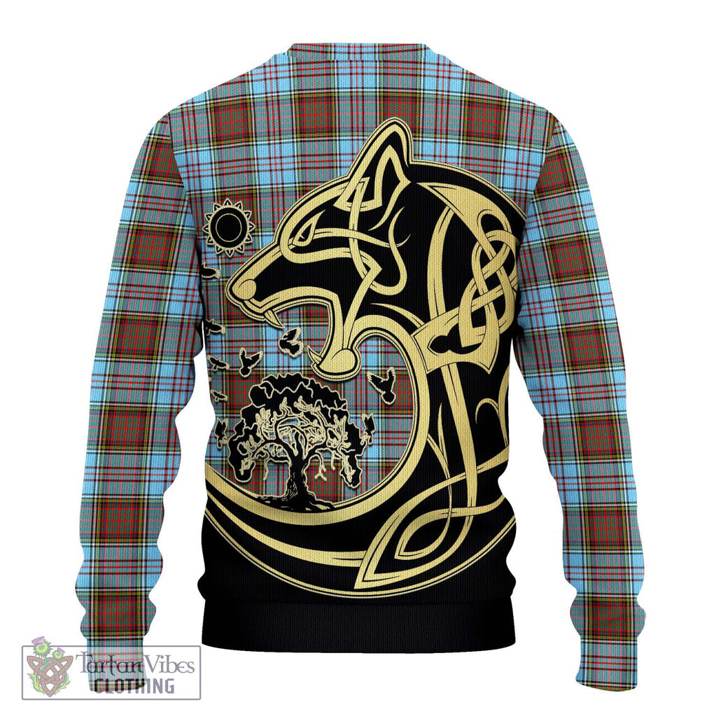 Anderson Ancient Tartan Knitted Sweater with Family Crest Celtic Wolf Style - Tartan Vibes Clothing