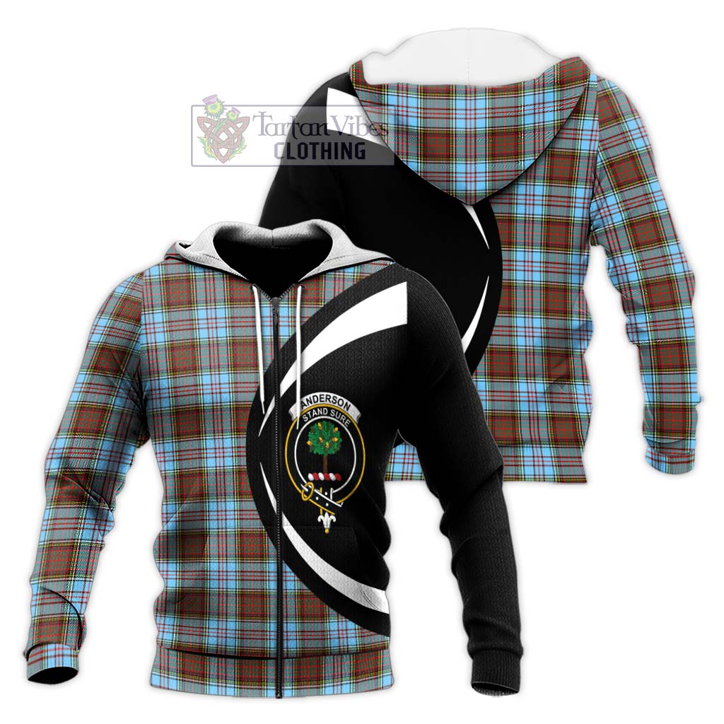 Anderson Ancient Tartan Knitted Hoodie with Family Crest Circle Style Unisex Knitted Zip Hoodie - Tartan Vibes Clothing