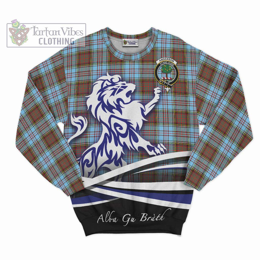 Anderson Ancient Tartan Sweatshirt with Alba Gu Brath Regal Lion Emblem - Tartanvibesclothing Shop