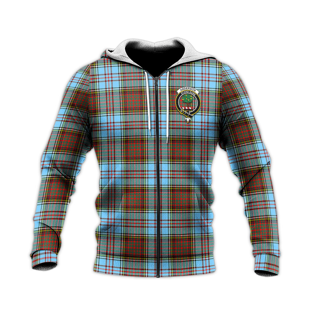 Anderson Ancient Tartan Knitted Hoodie with Family Crest Unisex Knitted Zip Hoodie - Tartanvibesclothing