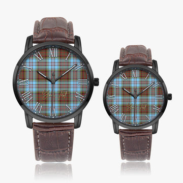 Anderson Ancient Tartan Personalized Your Text Leather Trap Quartz Watch