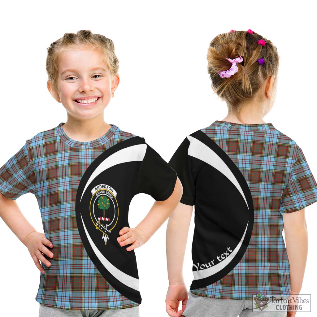 Anderson Ancient Tartan Kid T-Shirt with Family Crest Circle Style - Tartan Vibes Clothing