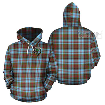 Anderson Ancient Tartan Cotton Hoodie with Family Crest