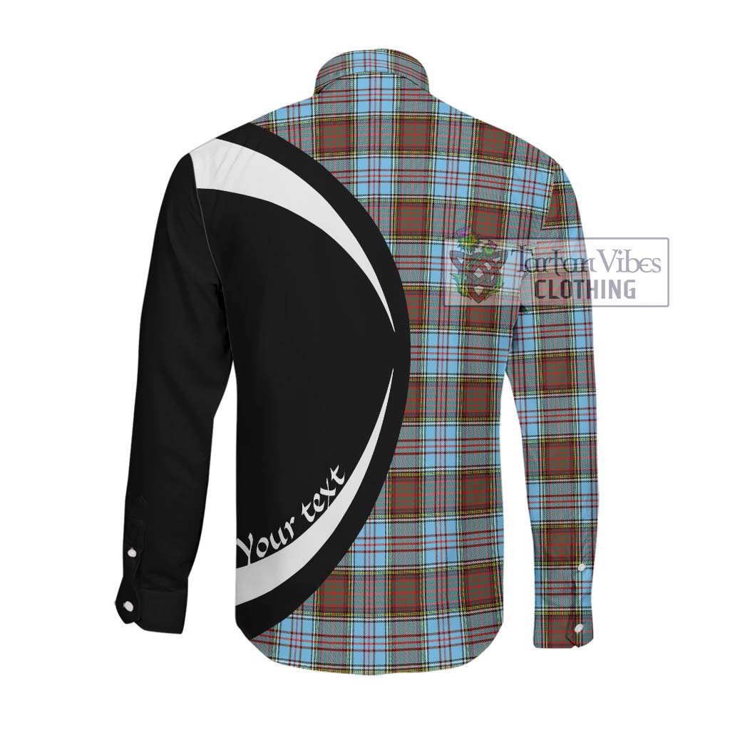 Tartan Vibes Clothing Anderson Ancient Tartan Long Sleeve Button Up with Family Crest Circle Style