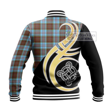 Anderson Ancient Tartan Baseball Jacket with Family Crest and Celtic Symbol Style