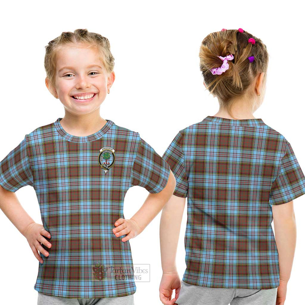 Anderson Ancient Tartan Kid T-Shirt with Family Crest - Tartanvibesclothing Shop