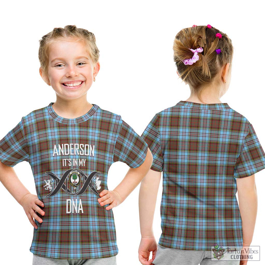 Anderson Ancient Tartan Kid T-Shirt with Family Crest DNA In Me Style - Tartanvibesclothing Shop