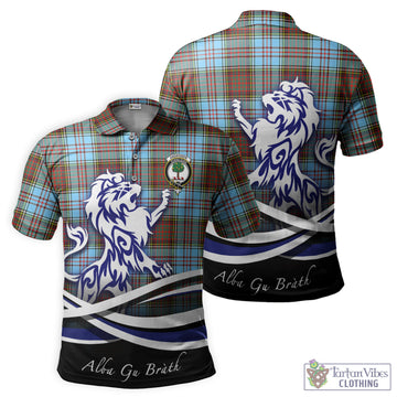 Anderson Ancient Tartan Polo Shirt with Alba Gu Brath Regal Lion Emblem