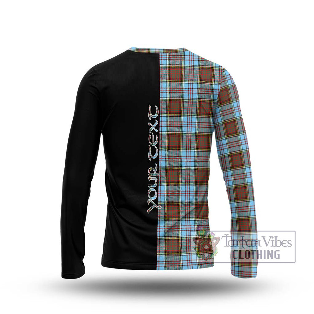 Anderson Ancient Tartan Long Sleeve T-Shirt with Family Crest and Half Of Me Style - Tartanvibesclothing Shop