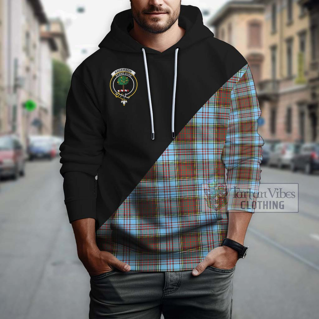 Anderson Ancient Tartan Hoodie with Family Crest and Military Logo Style - Tartanvibesclothing Shop