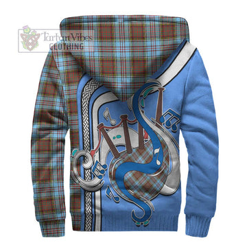 Anderson Ancient Tartan Sherpa Hoodie with Epic Bagpipe Style