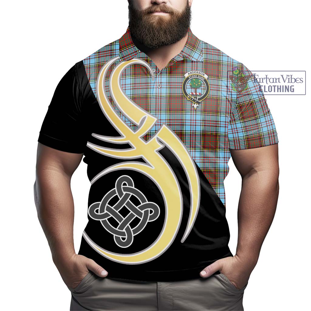 Anderson Ancient Tartan Polo Shirt with Family Crest and Celtic Symbol Style - Tartan Vibes Clothing