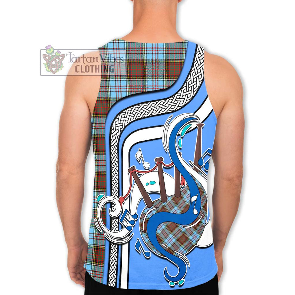 Anderson Ancient Tartan Men's Tank Top with Epic Bagpipe Style - Tartanvibesclothing Shop