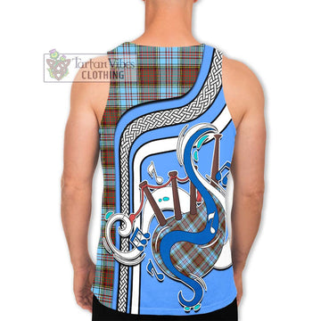 Anderson Ancient Tartan Men's Tank Top with Epic Bagpipe Style