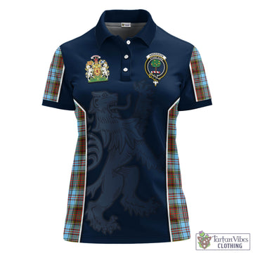 Anderson Ancient Tartan Women's Polo Shirt with Family Crest and Lion Rampant Vibes Sport Style