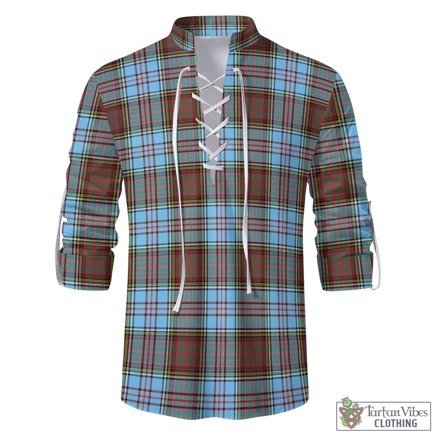 Tartan Vibes Clothing Anderson Ancient Tartan Men's Scottish Traditional Jacobite Ghillie Kilt Shirt