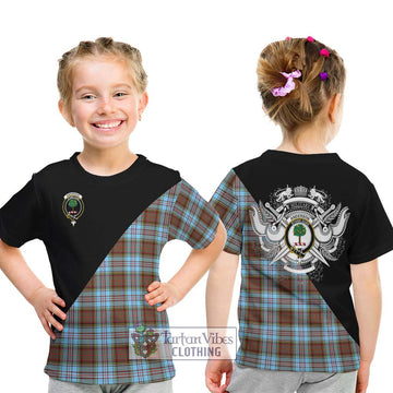 Anderson Ancient Tartan Kid T-Shirt with Family Crest and Military Logo Style