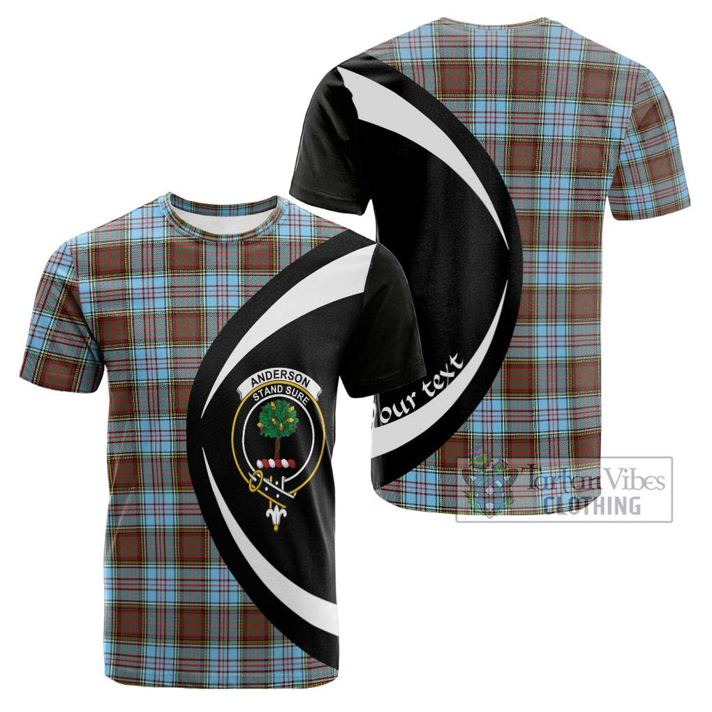 Tartan Vibes Clothing Anderson Ancient Tartan Cotton T-shirt with Family Crest Circle Style