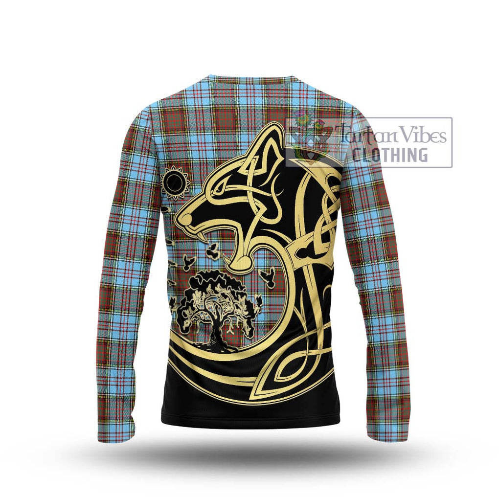 Anderson Ancient Tartan Long Sleeve T-Shirt with Family Crest Celtic Wolf Style - Tartan Vibes Clothing