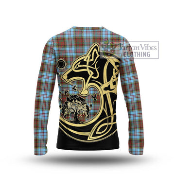 Anderson Ancient Tartan Long Sleeve T-Shirt with Family Crest Celtic Wolf Style