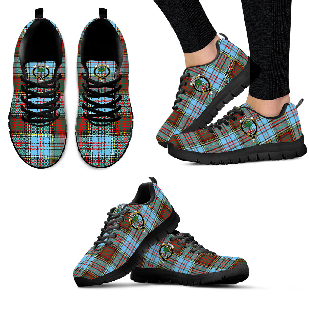 Anderson Ancient Tartan Sneakers with Family Crest - Tartan Vibes Clothing