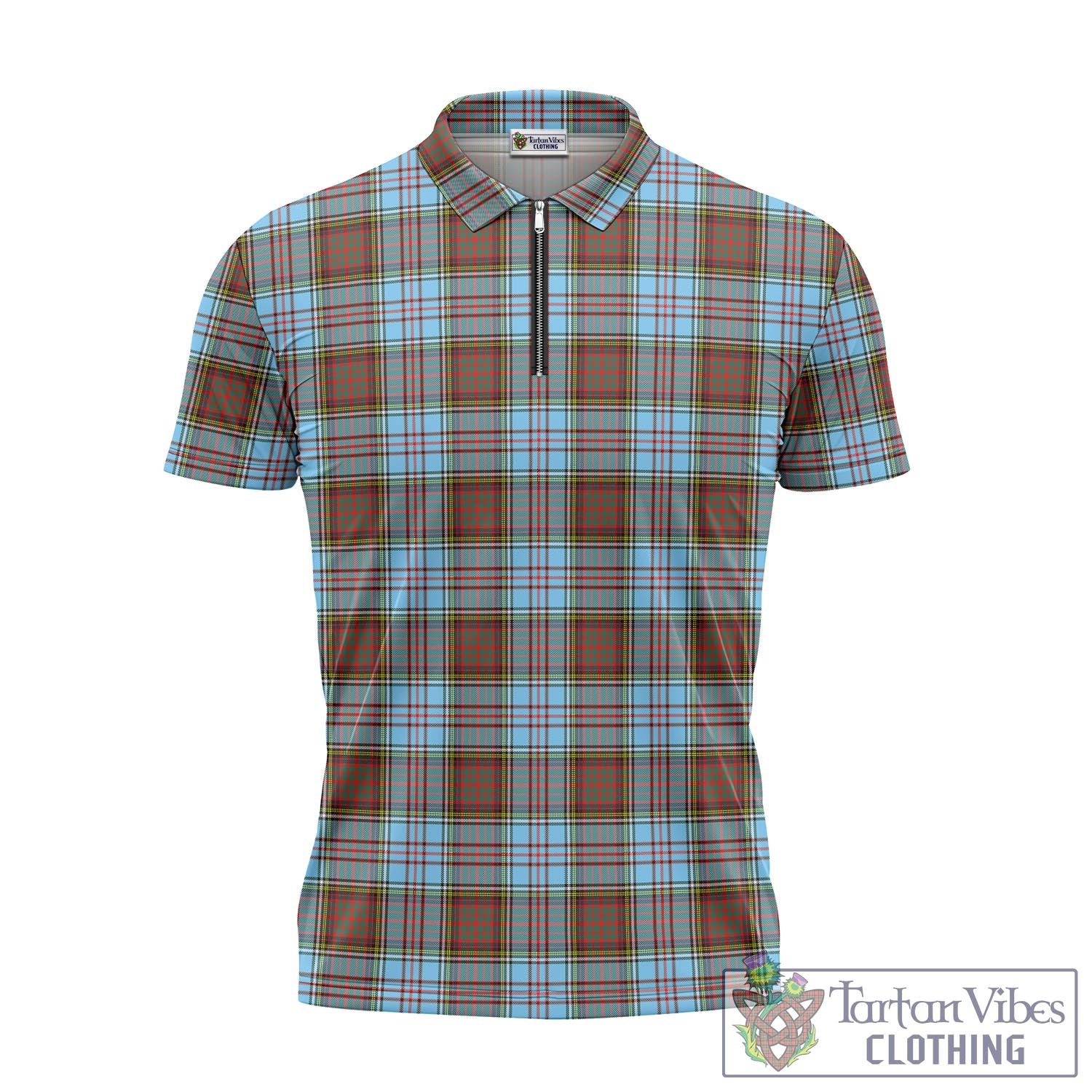 Tartan Vibes Clothing Anderson Ancient Tartan Zipper Polo Shirt