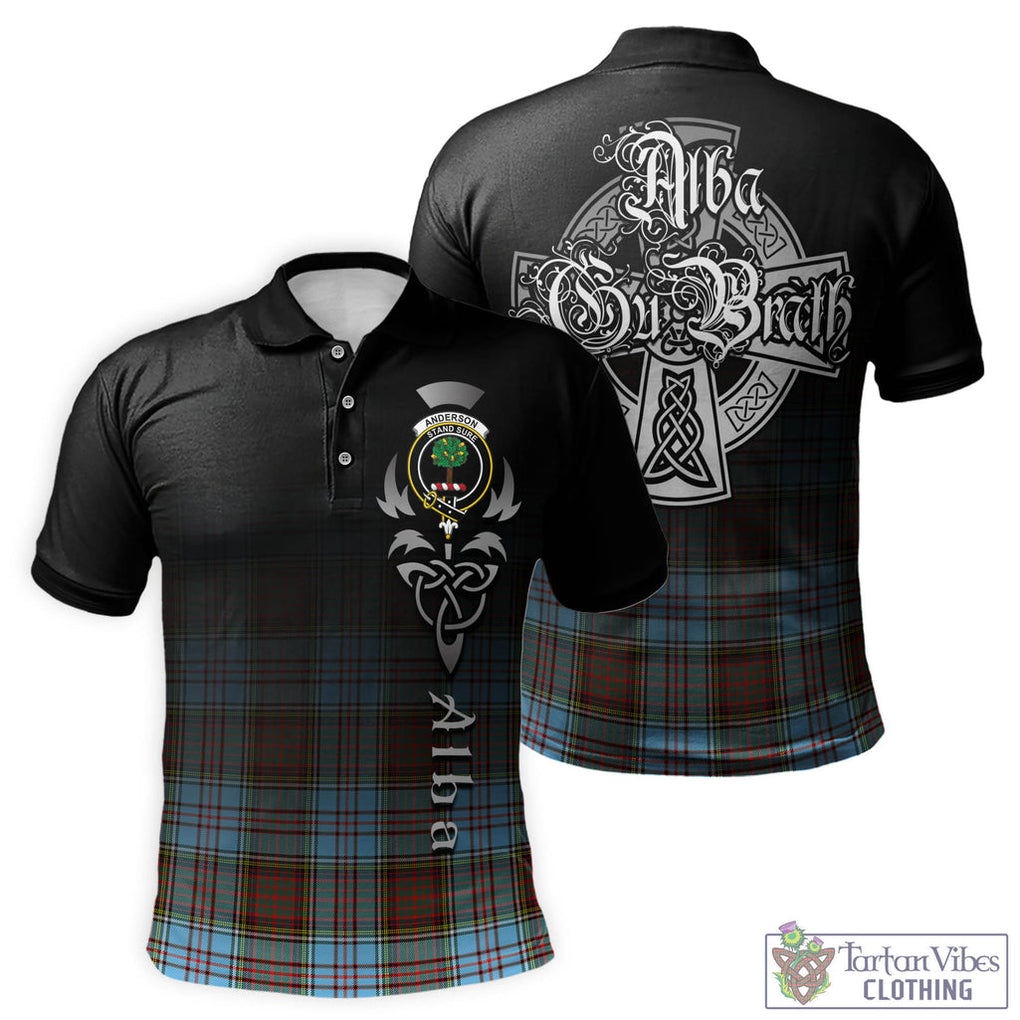 Tartan Vibes Clothing Anderson Ancient Tartan Polo Shirt Featuring Alba Gu Brath Family Crest Celtic Inspired