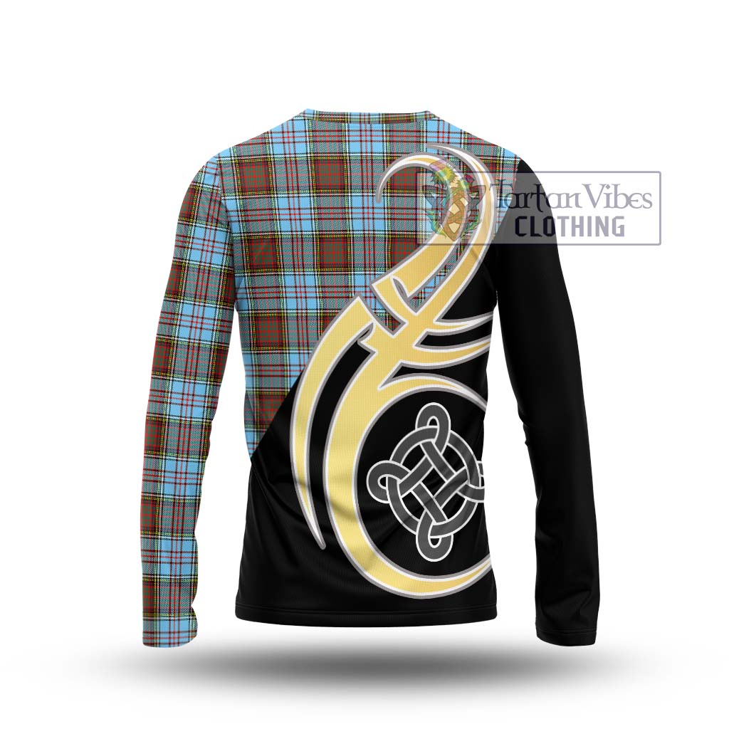 Anderson Ancient Tartan Long Sleeve T-Shirt with Family Crest and Celtic Symbol Style - Tartan Vibes Clothing