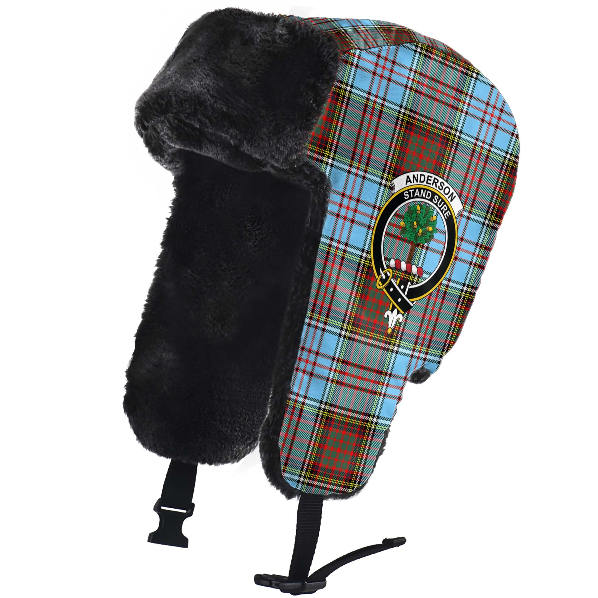 Anderson Ancient Tartan Winter Trapper Hat with Family Crest - Tartanvibesclothing