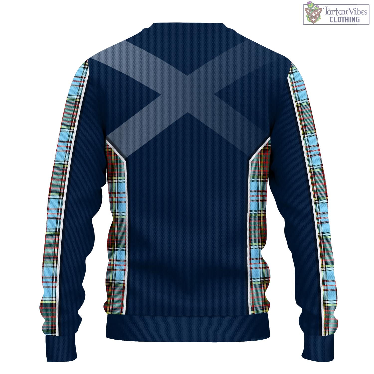 Tartan Vibes Clothing Anderson Ancient Tartan Knitted Sweatshirt with Family Crest and Scottish Thistle Vibes Sport Style