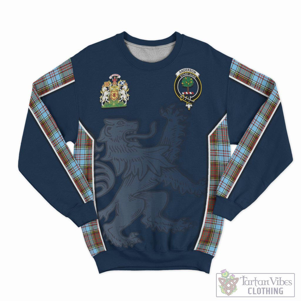 Tartan Vibes Clothing Anderson Ancient Tartan Sweater with Family Crest and Lion Rampant Vibes Sport Style