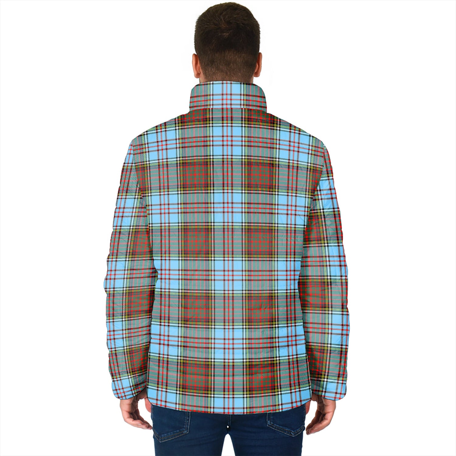 Anderson Ancient Tartan Padded Jacket with Family Crest - Tartan Vibes Clothing