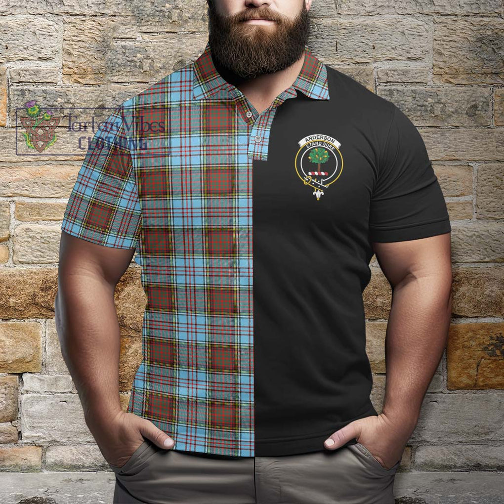 Anderson Ancient Tartan Polo Shirt with Family Crest and Half Of Me Style - Tartanvibesclothing Shop