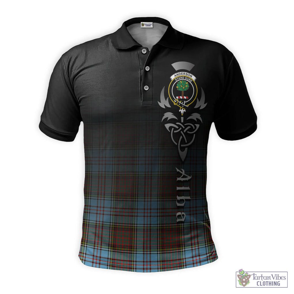 Tartan Vibes Clothing Anderson Ancient Tartan Polo Shirt Featuring Alba Gu Brath Family Crest Celtic Inspired