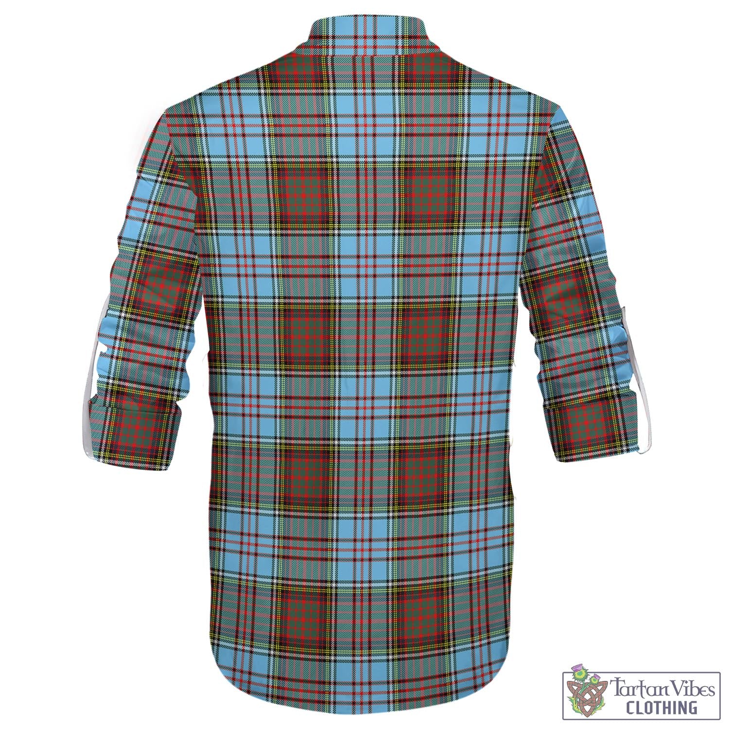 Tartan Vibes Clothing Anderson Ancient Tartan Men's Scottish Traditional Jacobite Ghillie Kilt Shirt