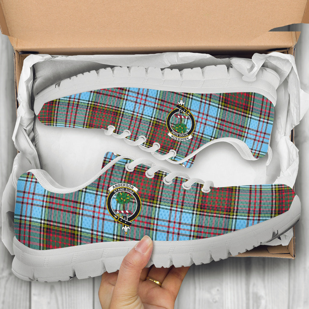 Anderson Ancient Tartan Sneakers with Family Crest - Tartan Vibes Clothing