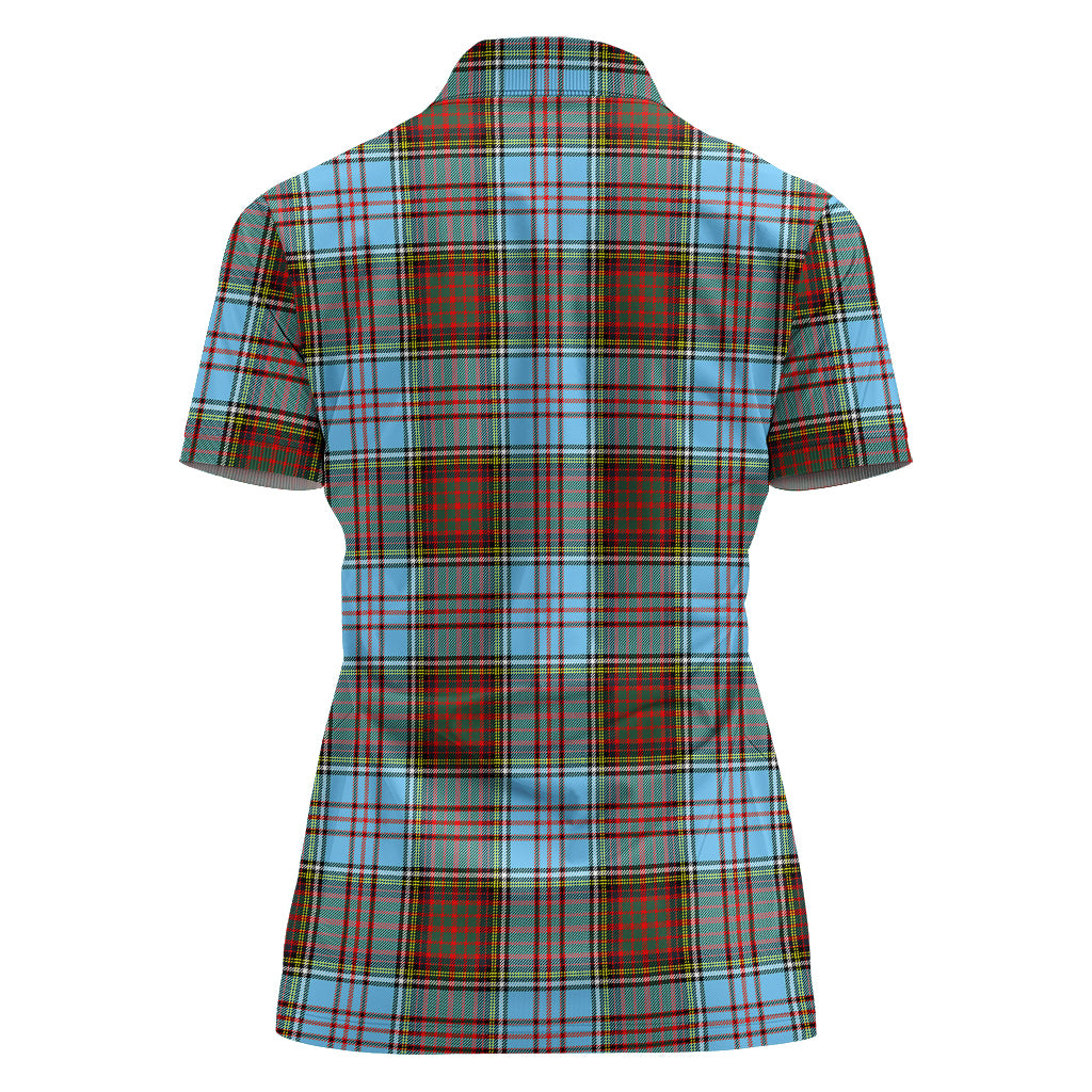 Anderson Ancient Tartan Polo Shirt For Women - Tartanvibesclothing