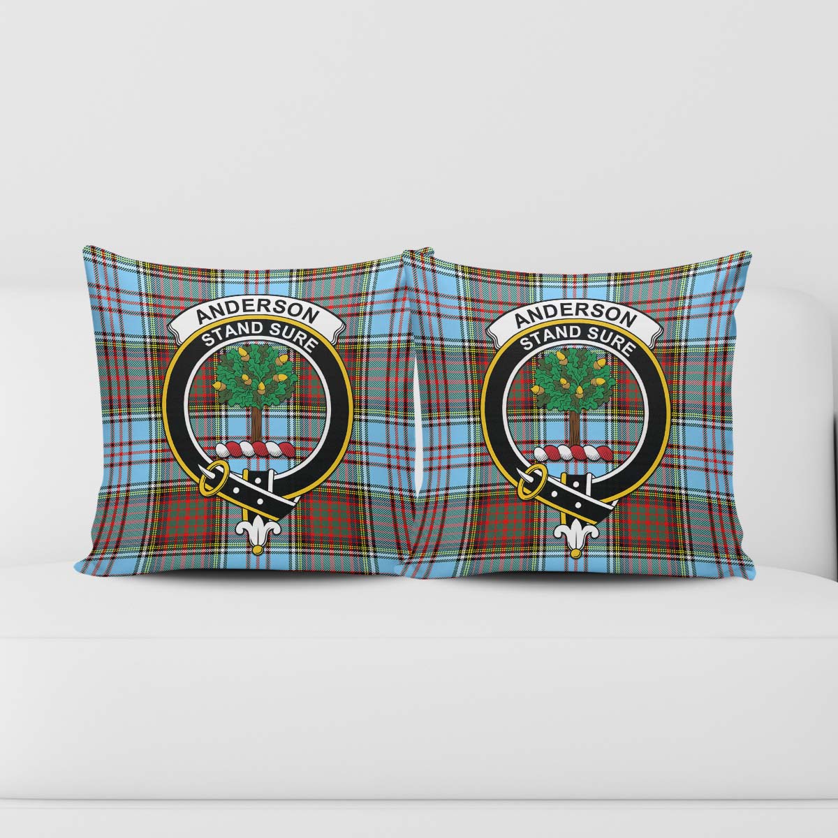 Anderson Ancient Tartan Pillow Cover with Family Crest - Tartanvibesclothing