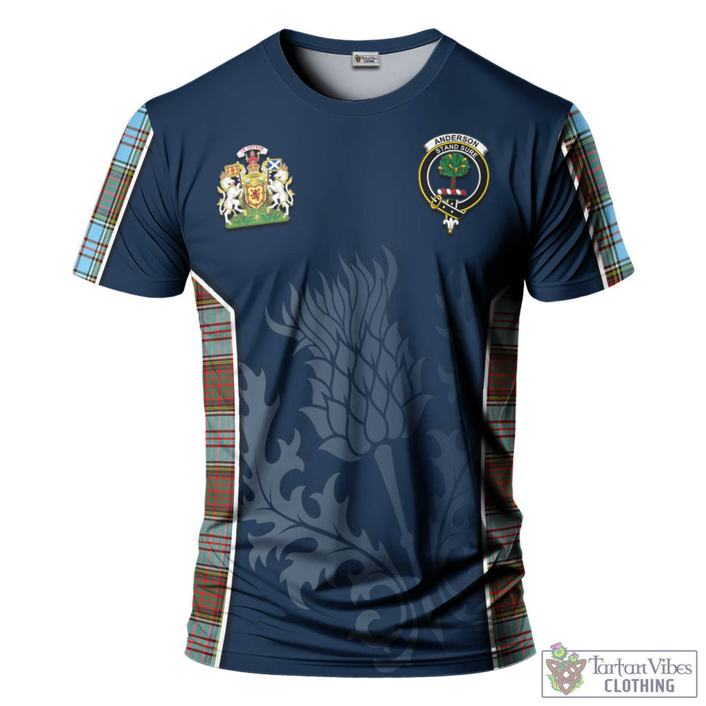 Tartan Vibes Clothing Anderson Ancient Tartan T-Shirt with Family Crest and Scottish Thistle Vibes Sport Style