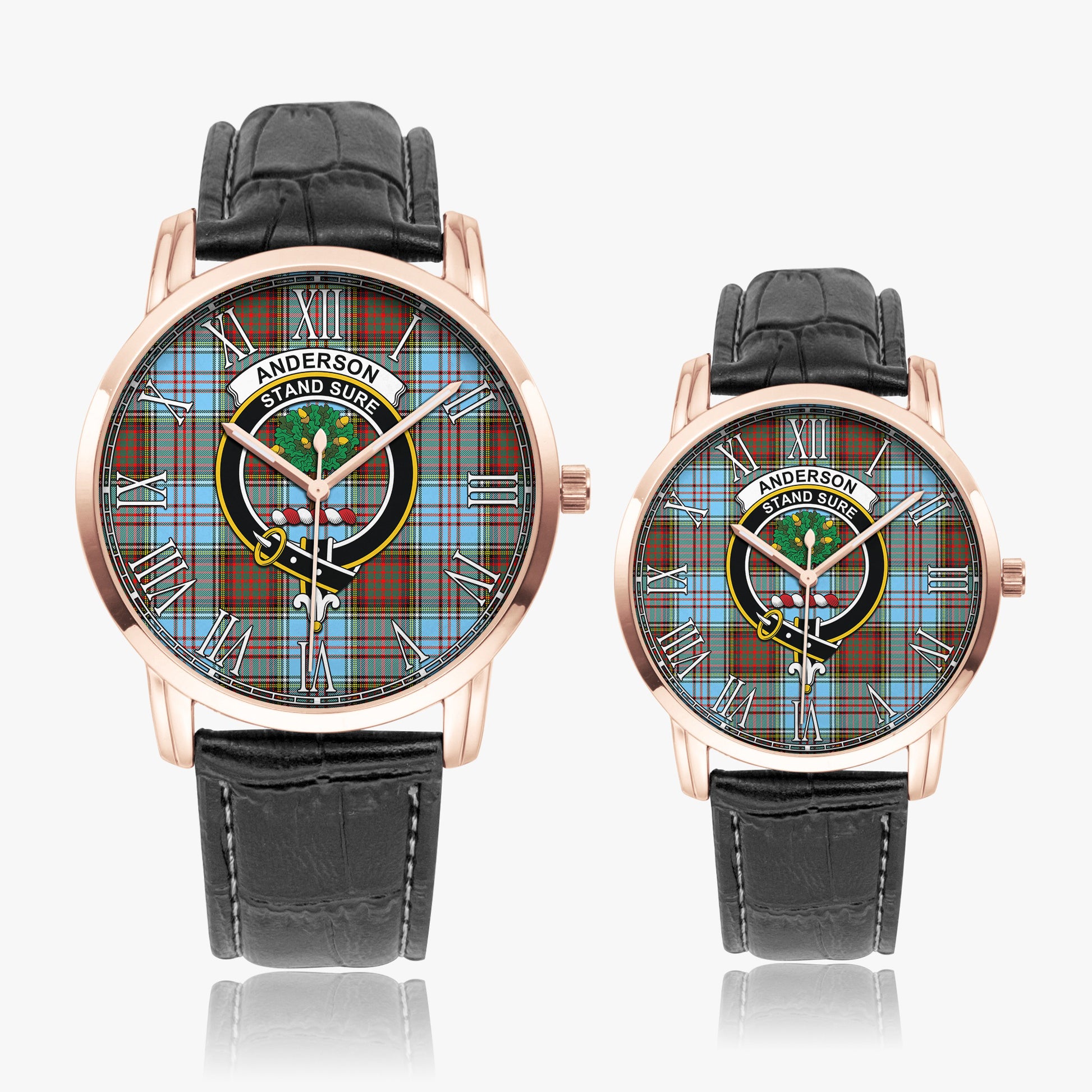 Anderson Ancient Tartan Family Crest Leather Strap Quartz Watch - Tartanvibesclothing