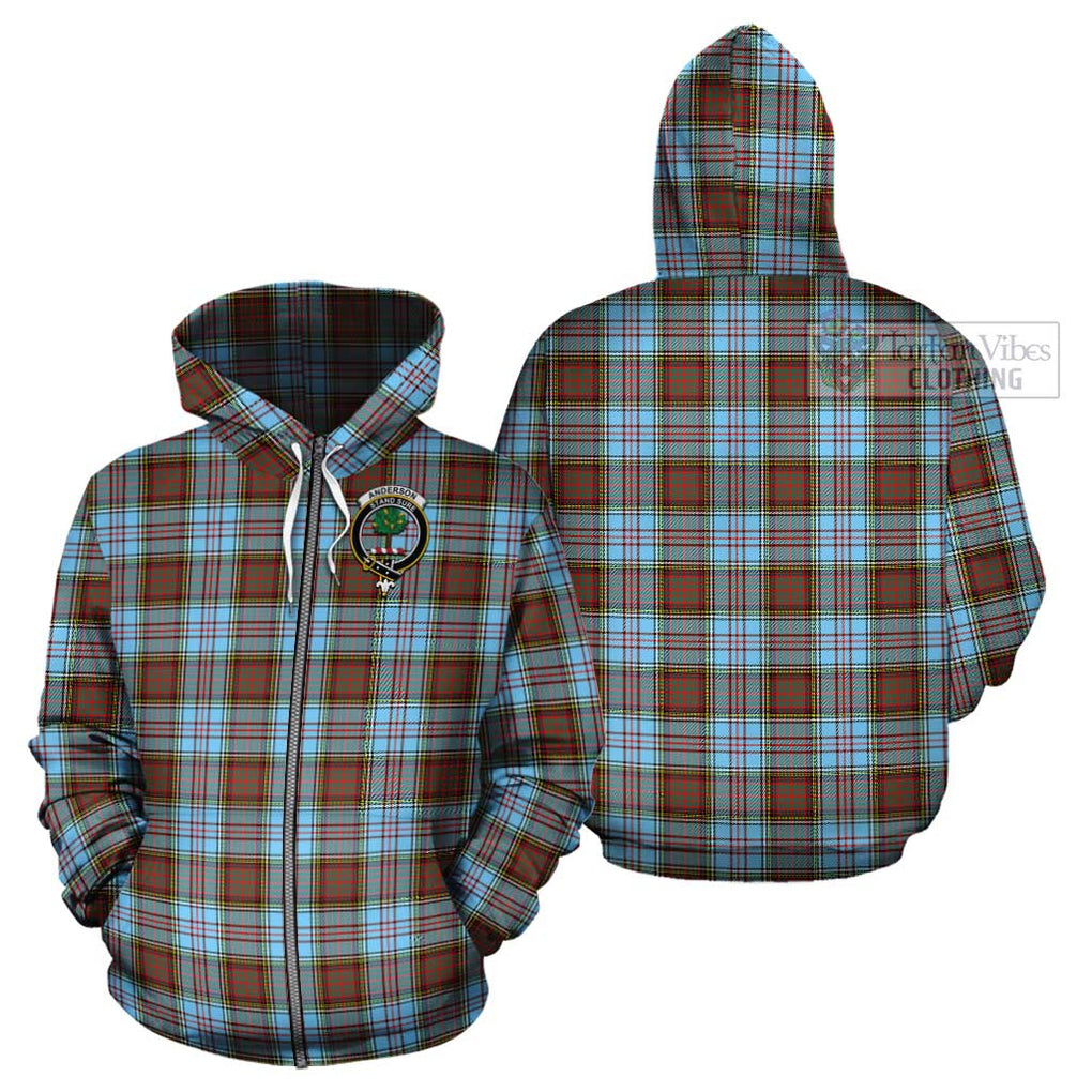 Anderson Ancient Tartan Cotton Hoodie with Family Crest Zip Hoodie - Tartan Vibes Clothing