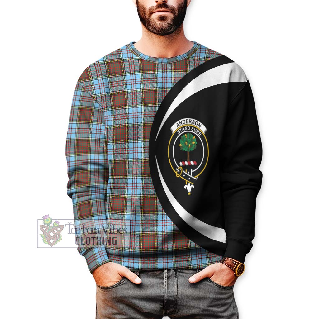 Anderson Ancient Tartan Sweatshirt with Family Crest Circle Style - Tartan Vibes Clothing