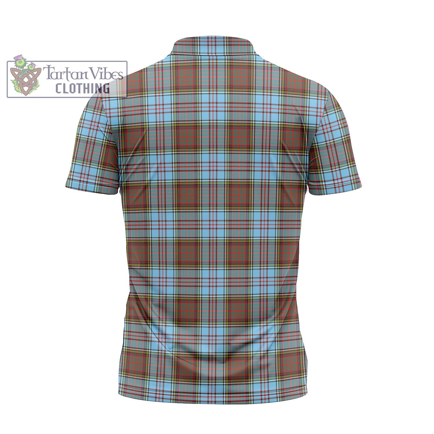 Tartan Vibes Clothing Anderson Ancient Tartan Zipper Polo Shirt with Family Crest