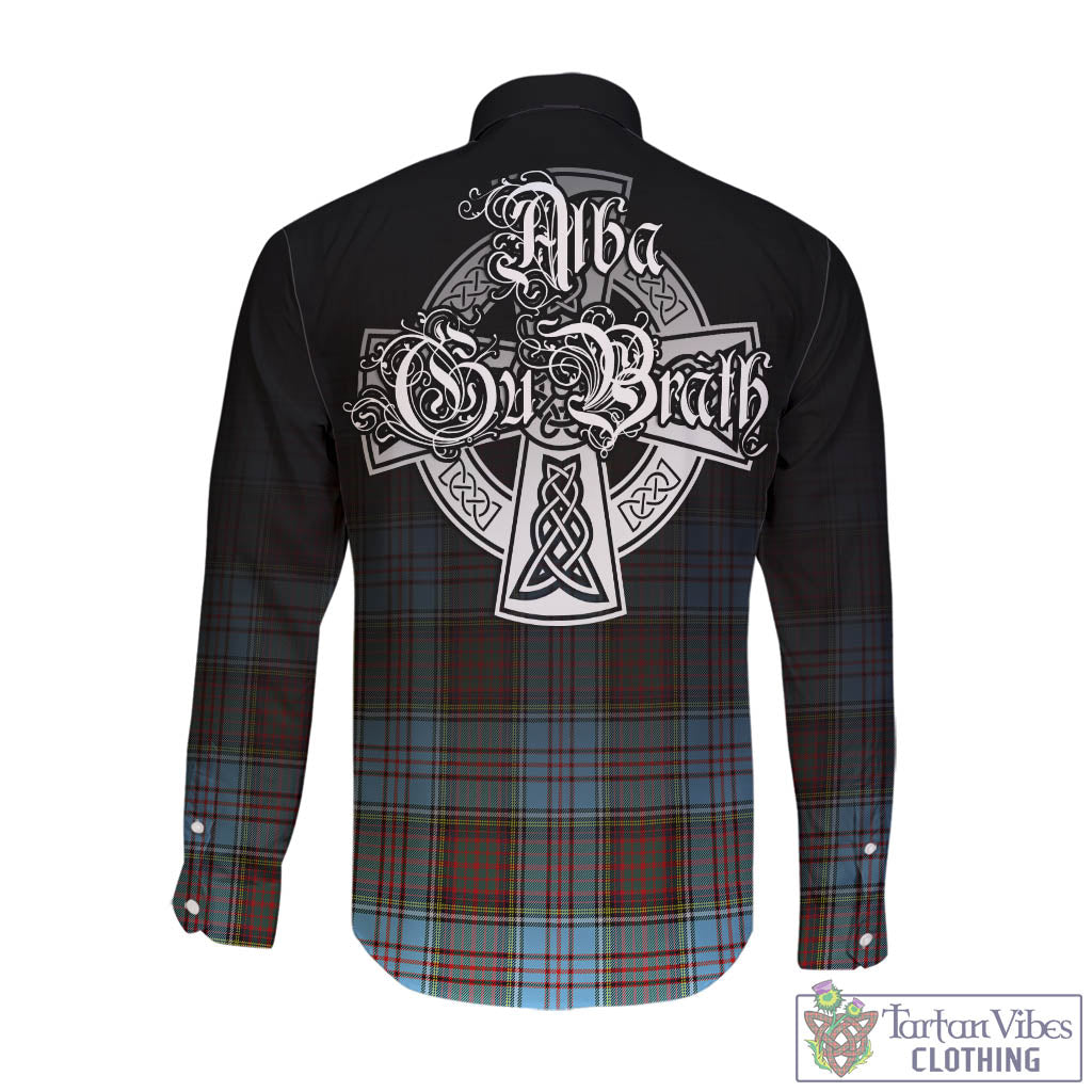 Tartan Vibes Clothing Anderson Ancient Tartan Long Sleeve Button Up Featuring Alba Gu Brath Family Crest Celtic Inspired