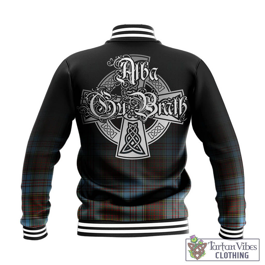 Tartan Vibes Clothing Anderson Ancient Tartan Baseball Jacket Featuring Alba Gu Brath Family Crest Celtic Inspired