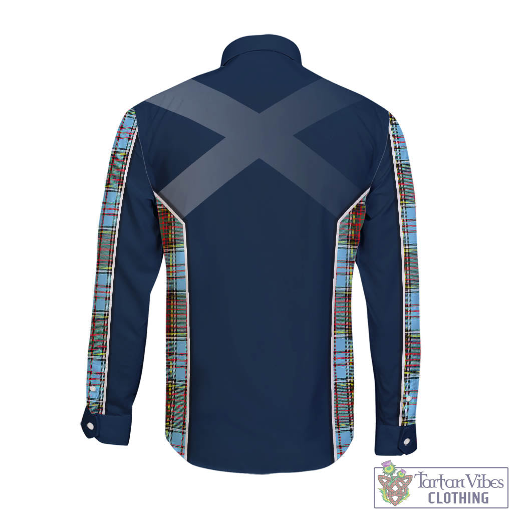 Tartan Vibes Clothing Anderson Ancient Tartan Long Sleeve Button Up Shirt with Family Crest and Scottish Thistle Vibes Sport Style