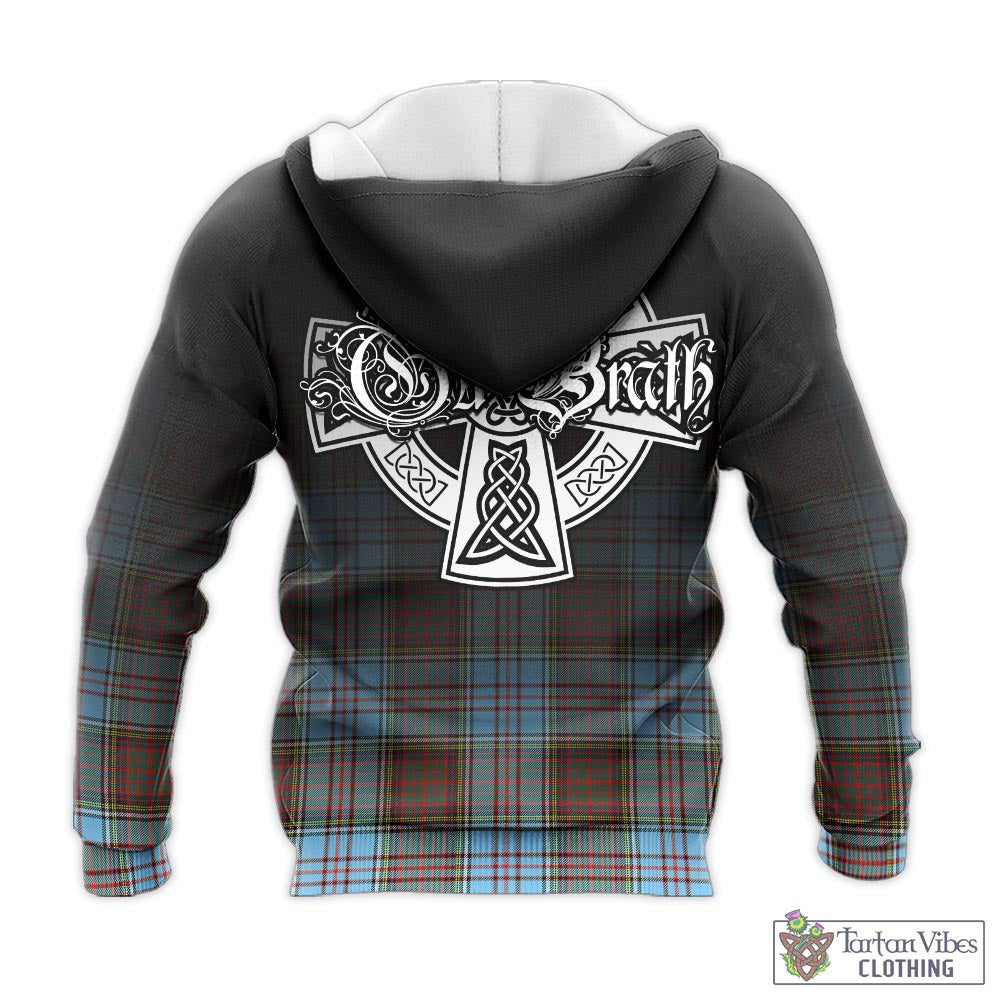 Tartan Vibes Clothing Anderson Ancient Tartan Knitted Hoodie Featuring Alba Gu Brath Family Crest Celtic Inspired