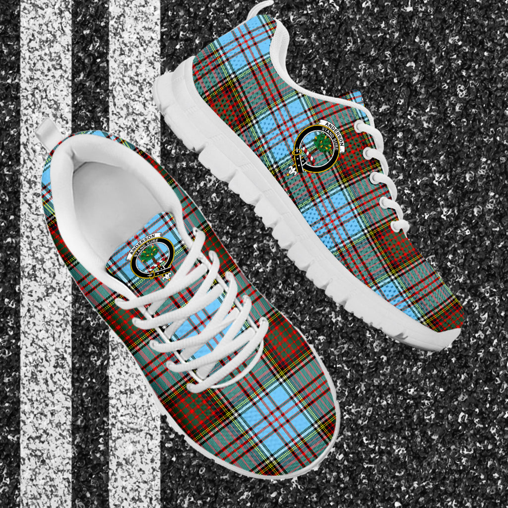 Anderson Ancient Tartan Sneakers with Family Crest - Tartan Vibes Clothing