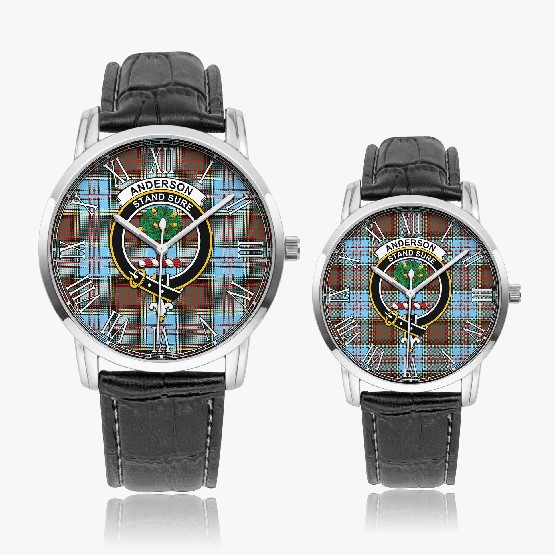 Anderson Ancient Tartan Family Crest Leather Strap Quartz Watch - Tartanvibesclothing